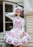 Twins Bear - Frosted Sugar Rabbit - Sweet Lolita Overall Dress and JSK