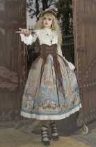 Alice Girl - Pirate Treasure Map - Retro Sweet Classic Lolita Skirt