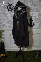 Alice Girl - Pirate Treasure Map - Pirate Embroidery Boystyle Prince Konoda Ouji Lolita Long Cape