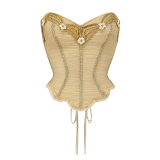 LaceMade - Holy Golden Hall - French Retro Classic Palace Strapless Casual Lolita Corset Topwear and Long Skirt