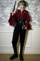 Alice Girl - Pirate Treasure Map - Pirate High Waist Embroidery Boystyle Prince Konoda Ouji Lolita Shorts and Pants