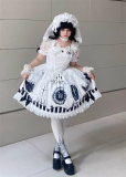 Leaf Ladybird - Ghosty Mini Cake - Gothic Lolita OP Dress and Headband with Veil