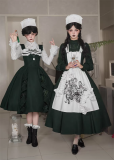 Withpuji - The Abyss Clinic - Embroidery Gothic Lolita OP Dress Set and JSK Dress Set