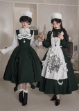 Withpuji - The Abyss Clinic - Embroidery Gothic Lolita OP Dress Set and JSK Dress Set