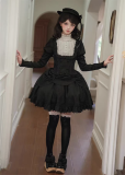 Withpuji - Foggy City Time Difference - Gothic Lolita Blouse, Skirt, A Bow Tie and Hat Set