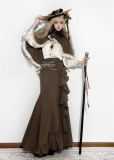 London Evening News - Classic Lolita OP Dress, Mermaid Skirt, Blouse, Cape and Hat