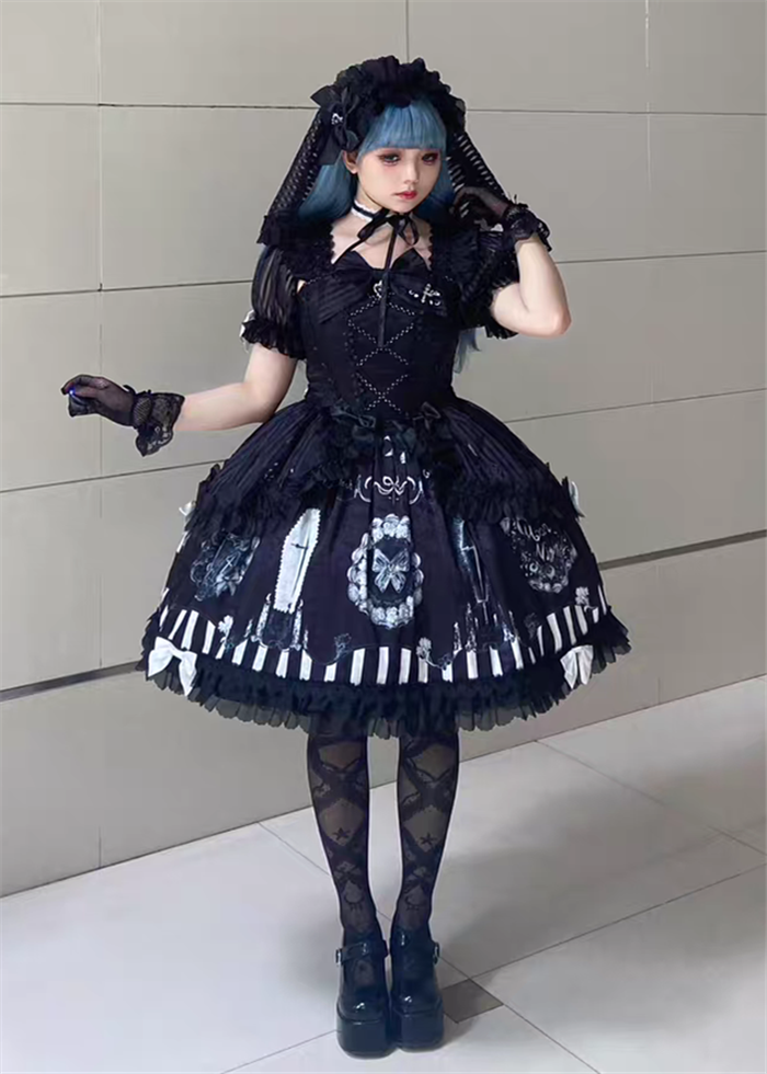 US$ 24.99 - Leaf Ladybird - Ghosty Mini Cake - Gothic Lolita OP