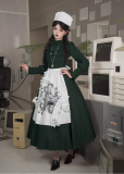Withpuji - The Abyss Clinic - Embroidery Gothic Lolita OP Dress Set and JSK Dress Set