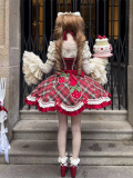 Yingji - Berry Box - Plaid Strawberry Sweet Lolita JSK and Headband