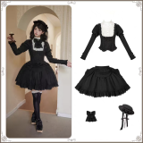 Withpuji - Foggy City Time Difference - Gothic Lolita Blouse, Skirt, A Bow Tie and Hat Set