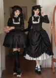 Withpuji - Foggy City Time Difference - Gothic Lolita Blouse, Skirt, A Bow Tie and Hat Set