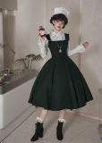 Withpuji - The Abyss Clinic - Embroidery Gothic Lolita OP Dress Set and JSK Dress Set