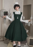 Withpuji - The Abyss Clinic - Embroidery Gothic Lolita OP Dress Set and JSK Dress Set