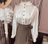 London Evening News - Classic Lolita OP Dress, Mermaid Skirt, Blouse, Cape and Hat