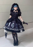 Leaf Ladybird - Ghosty Mini Cake - Gothic Lolita OP Dress and Headband with Veil