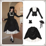 Withpuji - Foggy City Time Difference - Gothic Lolita Blouse, Skirt, A Bow Tie and Hat Set