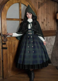 Withpuji - Berlin Letters - Preppy Style Classic Lolita Corset Overall Dress Salopettes Set