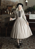 Milu Orig - Hidden Behind The Books - Victorian Long Sleeves Casual Classic Lolita OP Dress
