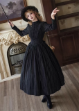 Milu Orig - Hidden Behind The Books - Victorian Long Sleeves Casual Classic Lolita OP Dress