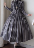 Milu Orig - Hidden Behind The Books - Victorian Long Sleeves Casual Classic Lolita OP Dress