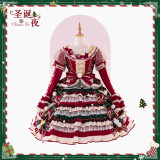 Flowers and Pearl Box - Christmas Eve - Gorgeous Sweet Lolita OP Dress, JSK, Cape and Wool Knitwear for Winter