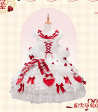Flowers and Pearl Box - Fluffy Snow Strawberry - Gorgeous Sweet Lolita OP Dress