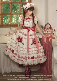 Flowers and Pearl Box - Picnic Strawberry - Gorgeous Cute Sweet Lolita OP Dress