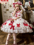 Flowers and Pearl Box - Fluffy Snow Strawberry - Gorgeous Sweet Lolita OP Dress