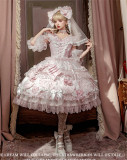 Flowers and Pearl Box - Fluffy Snow Strawberry - Gorgeous Sweet Lolita OP Dress