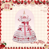 Flowers and Pearl Box - Picnic Strawberry - Gorgeous Cute Sweet Lolita OP Dress