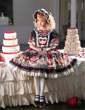 Flowers and Pearl Box - Strawberry Cake - Vintage Gorgeous Cute Sweet Lolita OP Dress
