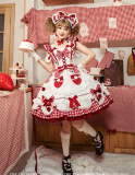 Flowers and Pearl Box - Strawberry Maid - Vintage Elegant Gorgeous Cute Sweet Lolita JSK and OP Dress