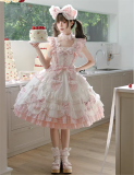 Flowers and Pearl Box - Strawberry Maid - Vintage Elegant Gorgeous Cute Sweet Lolita JSK and OP Dress