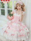 Flowers and Pearl Box - Strawberry Cake - Vintage Gorgeous Cute Sweet Lolita JSK