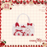 Flowers and Pearl Box - Strawberry Cake - Cute Sweet Lolita PU Handbag