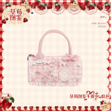 Flowers and Pearl Box - Strawberry Cake - Cute Sweet Lolita PU Handbag