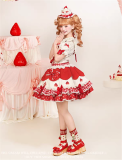 Flowers and Pearl Box - Cream Strawberry - Gorgeous Cute Sweet Lolita Overall Dress
