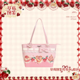 Flowers and Pearl Box - Strawberry Cake - Cute Sweet Lolita PU Handbag