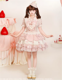Flowers and Pearl Box - Cream Strawberry - Gorgeous Cute Sweet Lolita Overall Dress