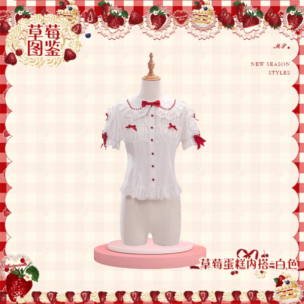 Flowers and Pearl Box - Strawberry Cake - Gorgeous Cute Sweet Lolita Blouse