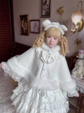 Sweet Cute Cat Ear Hooded Wool Lolita Shoulder Cape for Winter