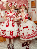 Flowers and Pearl Box - Strawberry Maid - Vintage Elegant Gorgeous Cute Sweet Lolita JSK and OP Dress