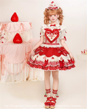 Flowers and Pearl Box - Cream Strawberry - Gorgeous Cute Sweet Lolita Overall Dress