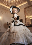 HinanaQueena - Parisian Nightingale - Gorgeous Polka Dot Hime Rococo Tea Party Princess Wedding Classic Lolita OP Dress, JSK and Accessories