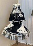 SheerOcean - Fluffy Cat - Wool Velvet Sweet Lolita JSK, Knitwear Blouse, Short Cape Coat with Fur Collar and Accessories