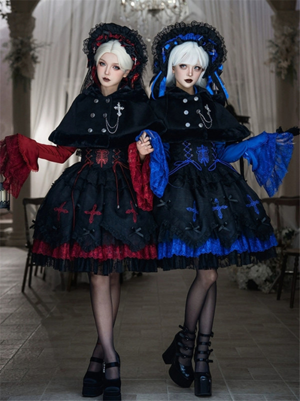 Twins Bear - The Misty Feast - Gothic Lolita Corset Overall Dress and Blouse