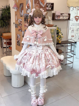 Dessert Cat - Sweet Lolita JSK and Wool Cape Set for Winter
