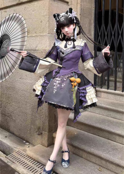 Xiaoxin - Wisteria Dream - Chinese Qi Lolita Skirt Set and Accessories