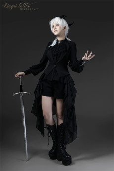 Lingxi - Lady Piano - Boystyle Prince Konoda Gothic Ouji Lolita Halter Vest with Tailing and Blouse