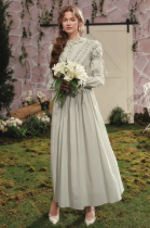 LaceMade - Whispering in the Forest - Elegant French Retro Long Sleeves Cotton Party Prom Casual Daily Lolita OP Dress